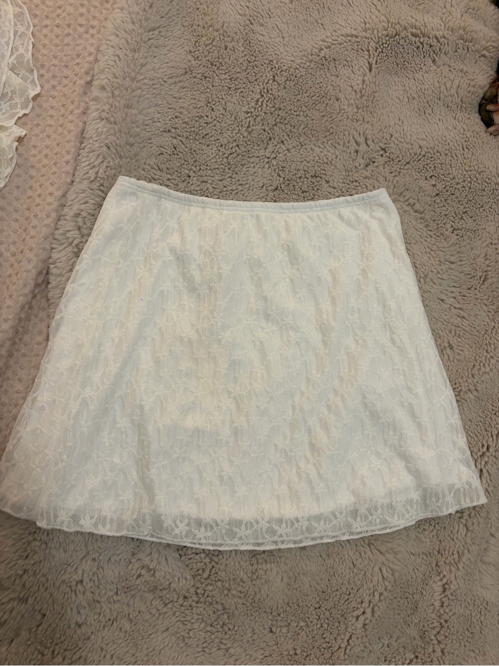 See You Monday White Lace Circle Skirt